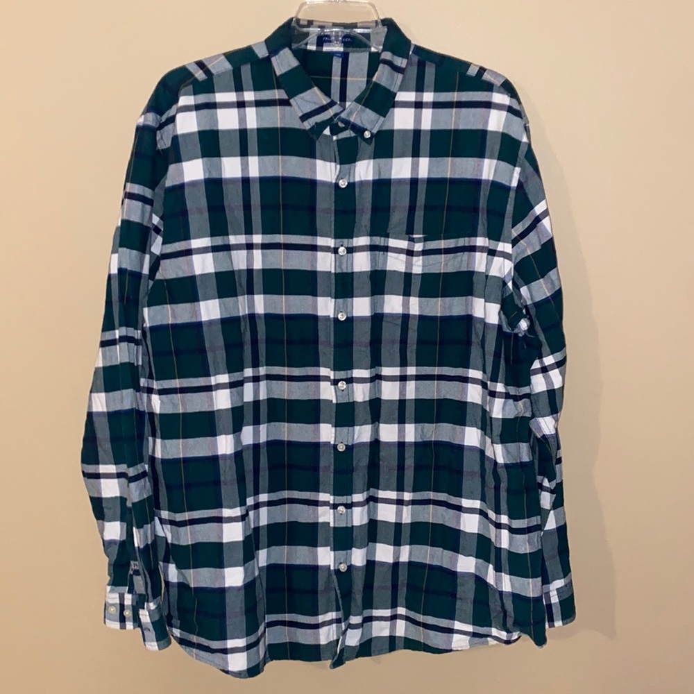 Falls Creek Green Flannel Button Down Shirt